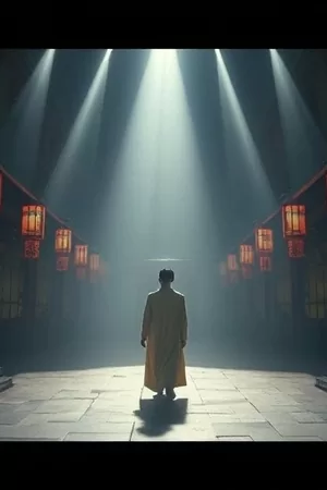 雾港夜航竖版封面：海雾笼罩的旧码头与远处船灯